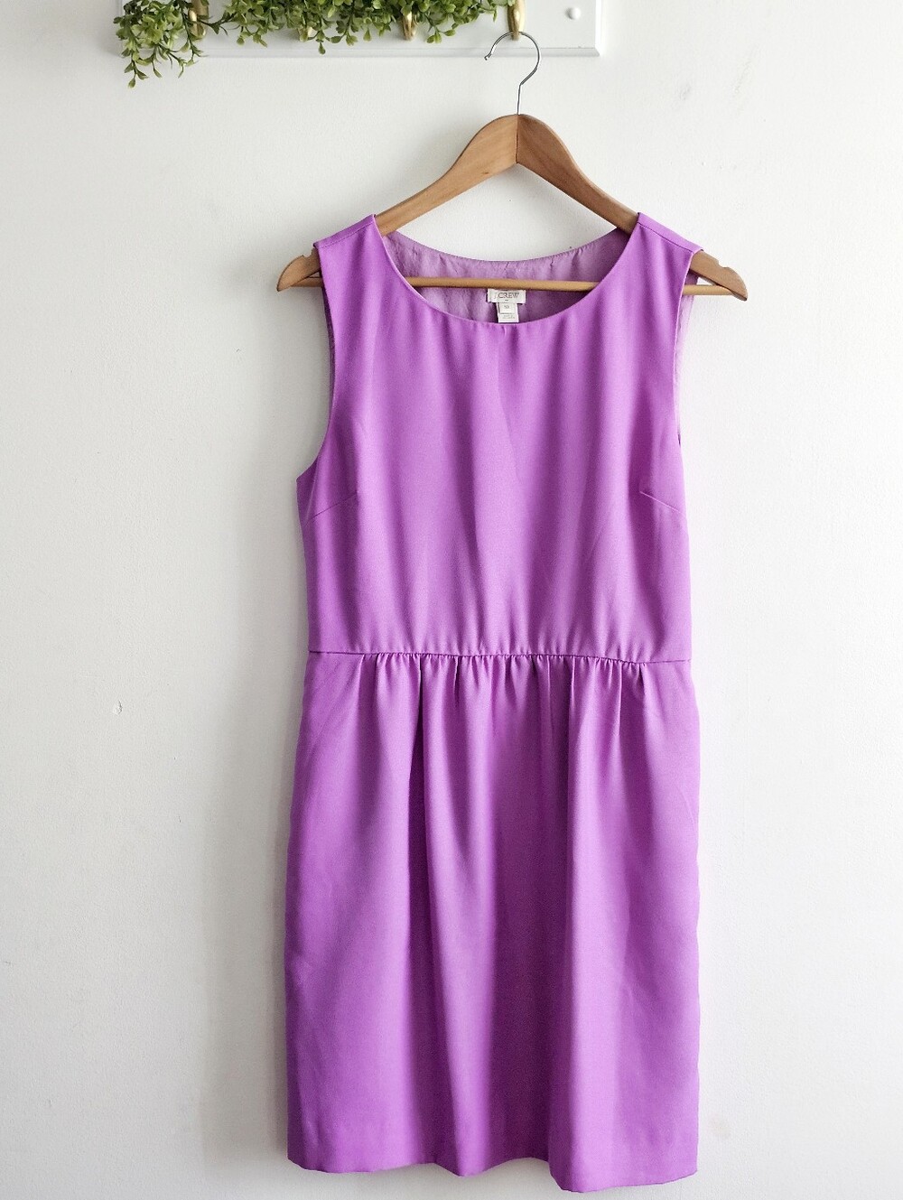 J.Crew Sleeveless Fit & Flare Dress Purple Lilac Side Zip Lined Size 10